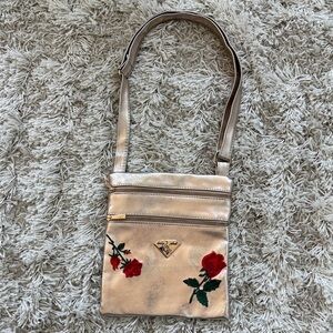 Vintage Baby Phat Y2K Metallic Rose Gold Mini Crossbody Bag
